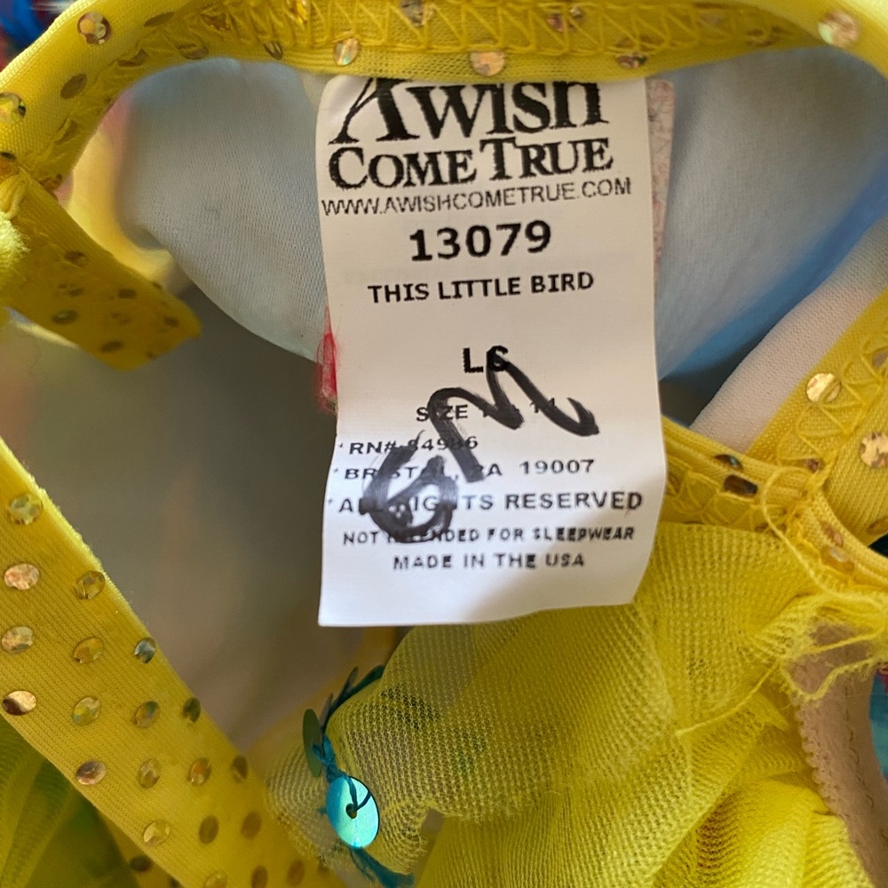 A Wish Come True Tropical Bird Costume Dance-wear Size LC large child 12/14 - Picture 5 of 6